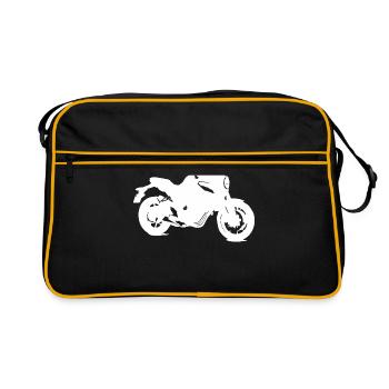 Cadeau de mécanicien motard moto motard croiseur - Sac Retro - noir/or - Devant