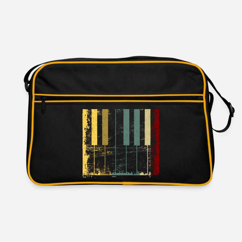 Klavier - Retro Tasche - Schwarz/Gold