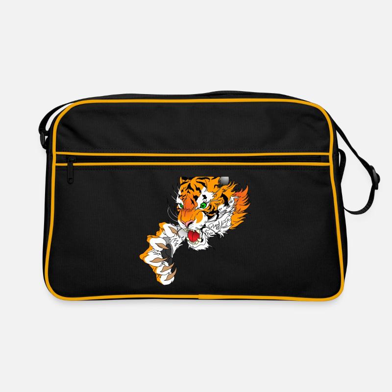 Tiger Kopf mit Pranke Retro Tasche