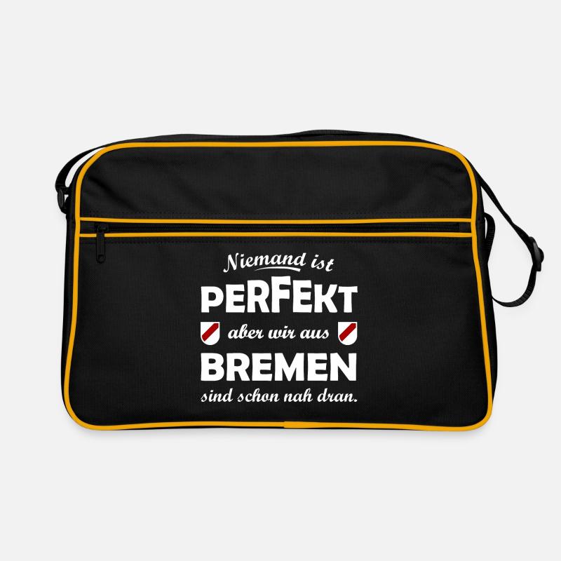 Perfekt aus Bremen - Retro Tasche - Schwarz/Gold
