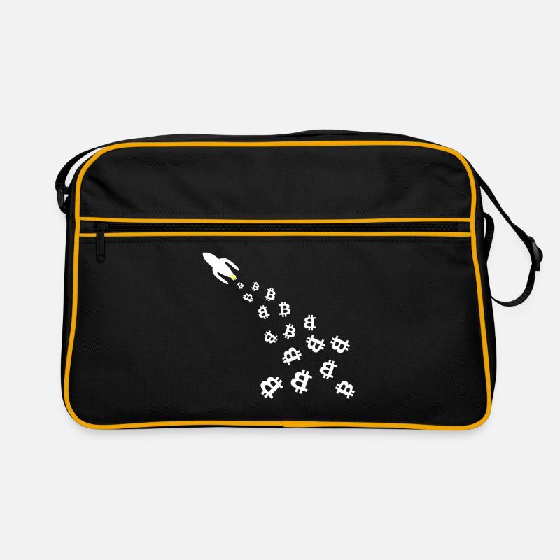 Die Coin Raketen - Retro Tasche - Schwarz/Gold