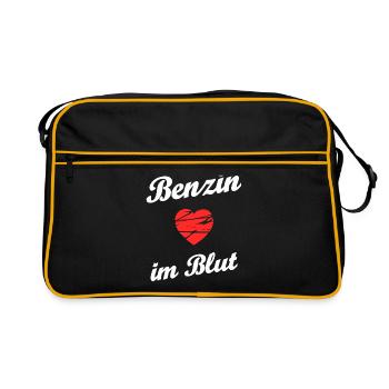 Benzin im Blut - Retro Tasche - Schwarz/Gold - Vorne