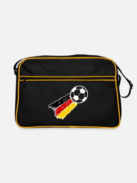 La fusée du football allemand - Sac Retro - noir/or - Devant