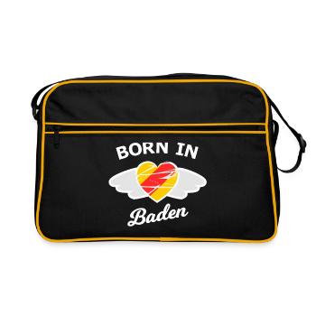 Né dans le magnifique Badnerland - Sac Retro - noir/or - Devant