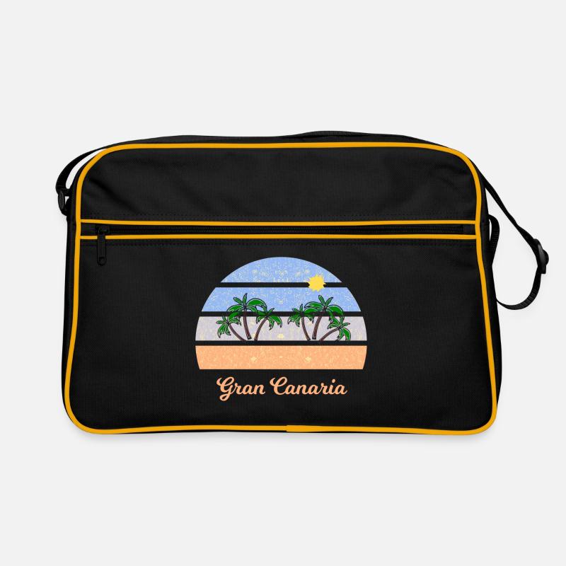 Urlaub in Gran Canaraia - Retro Tasche - Schwarz/Gold