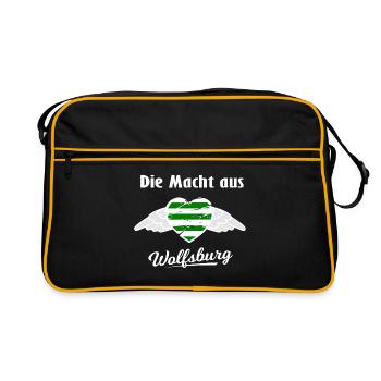 Die Fans aus Wolfsburg - Retro Tasche - Schwarz/Gold - Vorne
