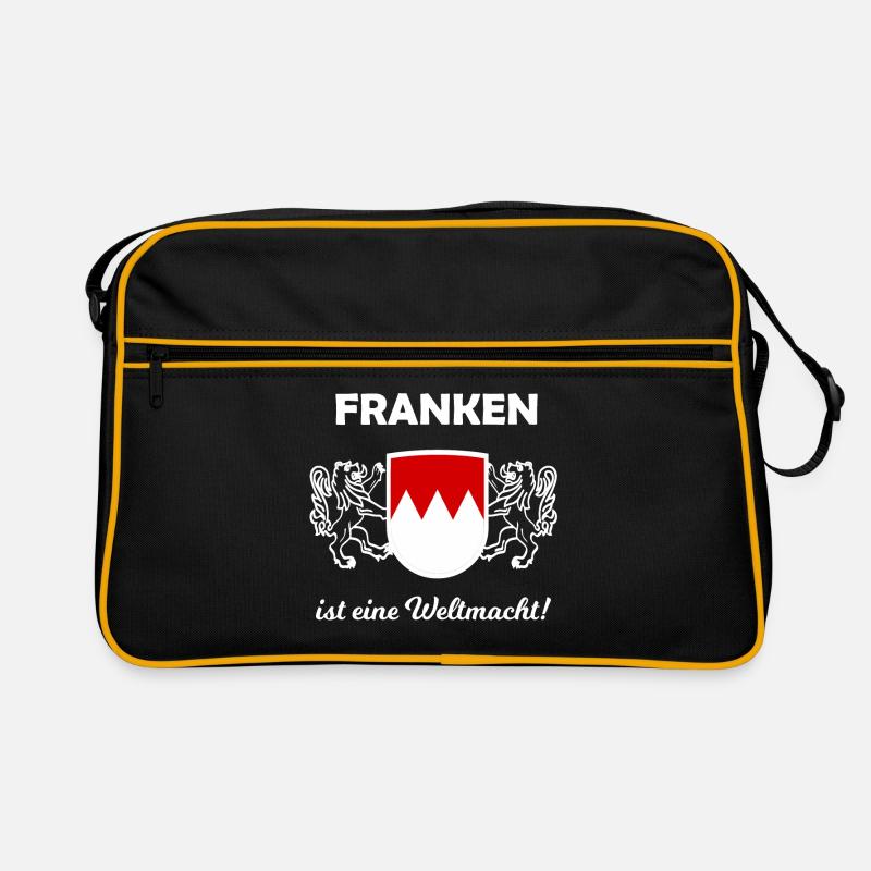 Das Heimatland Franken - Retro Tasche - Schwarz/Gold