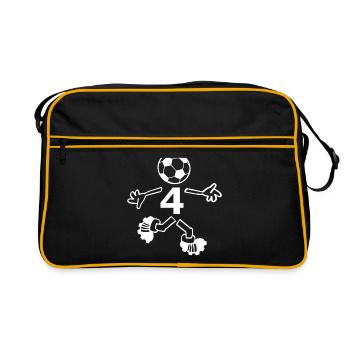 Der Vierer - Retro Tasche - Schwarz/Gold - Vorne