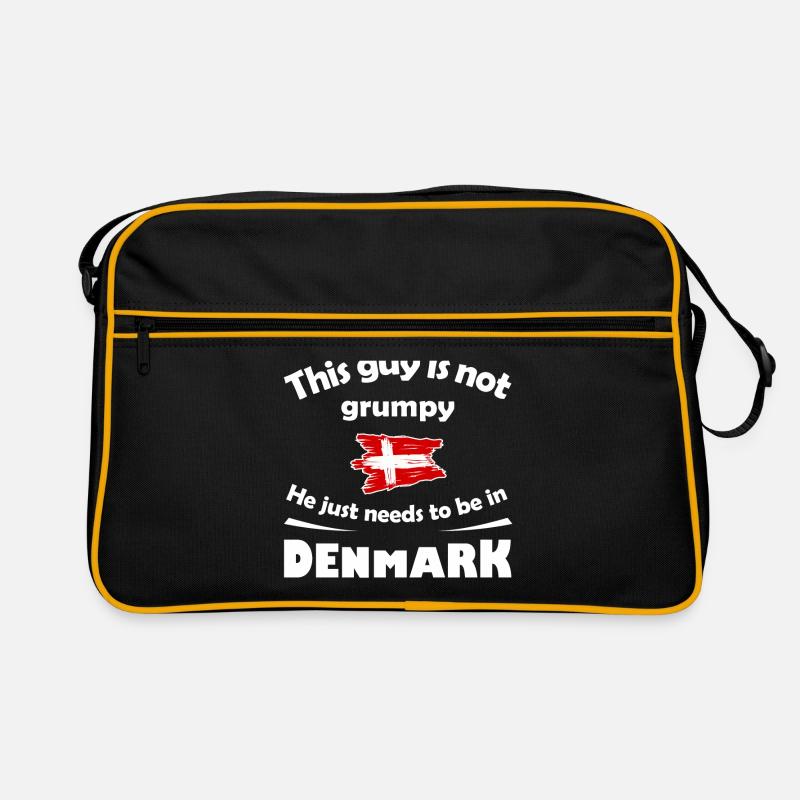 Die Heimat in Dänemark - Retro Tasche - Schwarz/Gold
