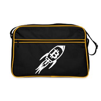 Now Bitcoin is taking off - Retro Bag - black/gold - Front