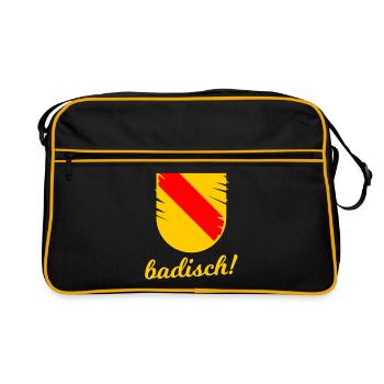 Die Badner im Südwesten - Retro Tasche - Schwarz/Gold - Vorne