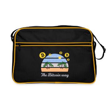 Der Weg zum Bitcoin - Retro Tasche - Schwarz/Gold - Vorne