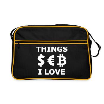 Dollar, Euro et Bitcoin - Sac Retro - noir/or - Devant