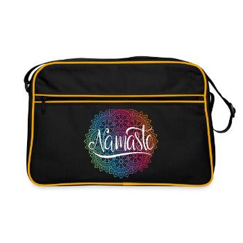 Namaste Mandala Yoga Meditation Liebe Entspannung Geschenke - Retro Tasche - Schwarz/Gold - Vorne