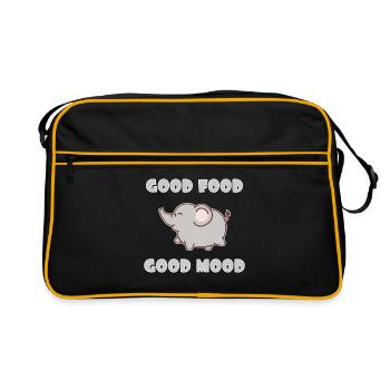 Fat Elephant Eating Fat Comic Gift Funny - Retro Bag - black/gold - Front