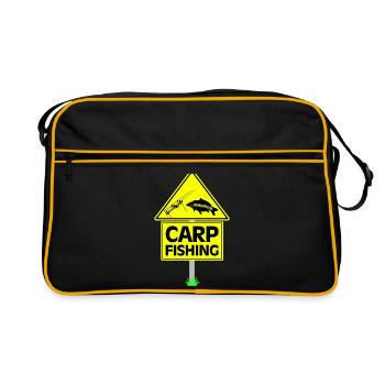 Pêche à la carpe appâts cadeaux de carpe poisson pêcheur - Sac Retro - noir/or - Devant