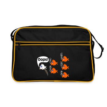 Fart Pupsen Oops fish Fart flatulence flatulence - Retro Bag - black/gold - Front