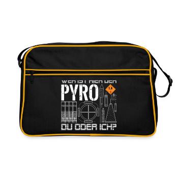 Wer ist hier der Pyro - Retro Tasche - Schwarz/Gold - Vorne