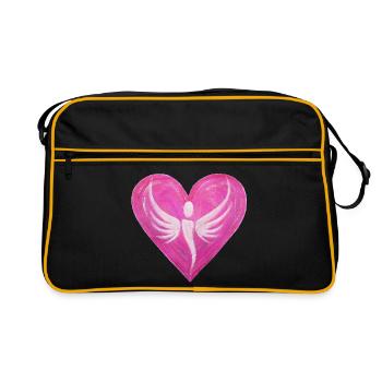 LiebesWellenEngel - Sonja Ariel von Staden - Retro Tasche - Schwarz/Gold - Vorne