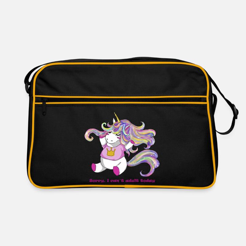 Einhorn - Retro Tasche - Schwarz/Gold