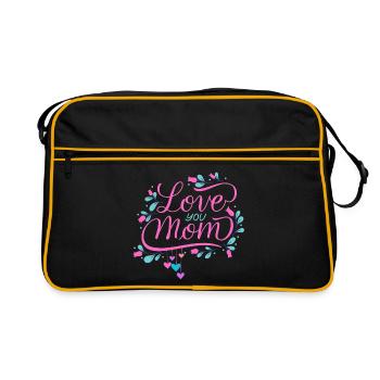 Ich hab dich lieb, Mama - Retro Tasche - Schwarz/Gold - Vorne