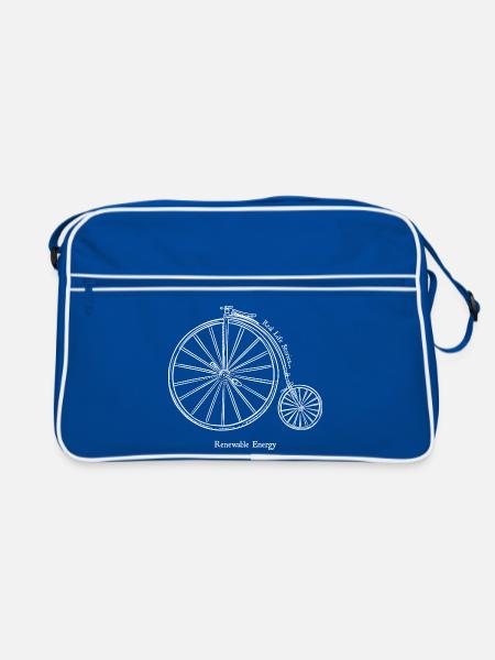 Vélo vintage énergie renouvelable - Sac Retro - bleu/blanc - Devant