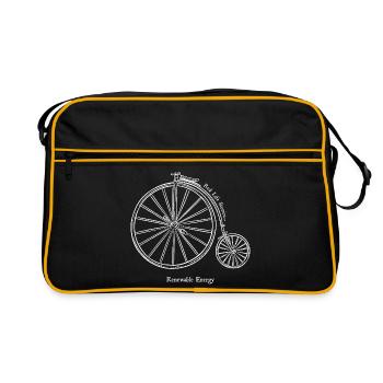 Vélo vintage énergie renouvelable - Sac Retro - noir/or - Devant