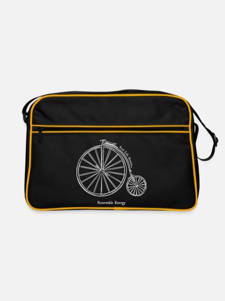 Vintage Bicycle Renewable Energy - Retro Bag - black/gold - Front