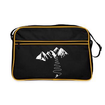 Gift for high mountain skiers in the Alps Pyrenees - Retro Bag - black/gold - Front