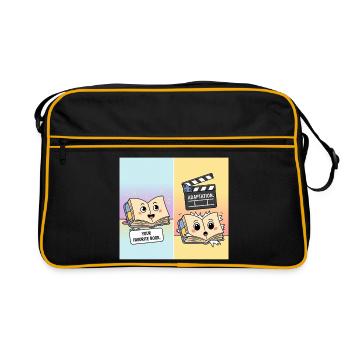 Livre vs. film – Motif de littérature drôle - Sac Retro - noir/or - Devant