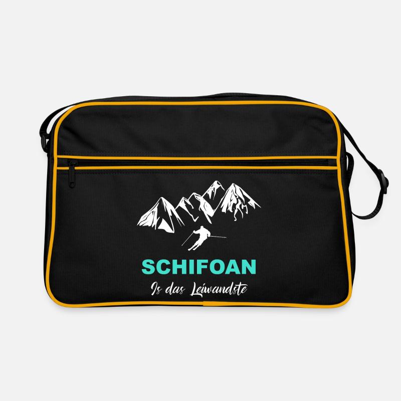 Skifahren is das Leiwandste - Retro Tasche - Schwarz/Gold