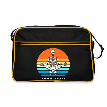 Fracture du bras Fracture osseuse du squelette d’Halloween - Sac Retro - noir/or - Devant