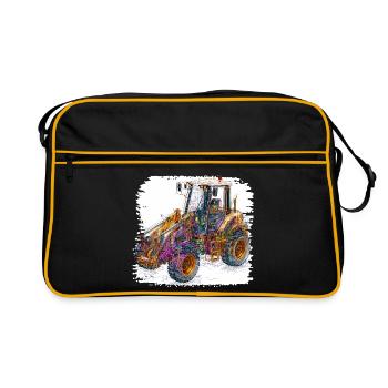 Excavatrices de construction Neon Lines - Sac Retro - noir/or - Devant