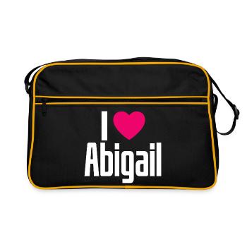 I Love Abigail Pinkes Herz Ich liebe Abigail - Retro Tasche - Schwarz/Gold - Vorne