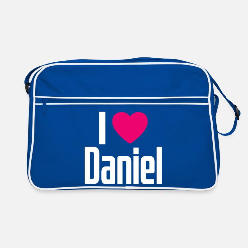 I Love Daniel Pinkes Herz Ich liebe Daniel Retro Tasche