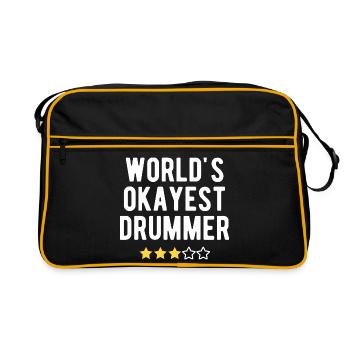 Le batteur le plus correct, le sarcasme du monde : humour 3 étoiles - Sac Retro - noir/or - Devant
