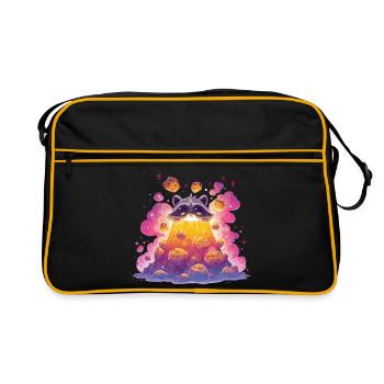 Raccoon Volcanic Lava - Retro Bag - black/gold - Front