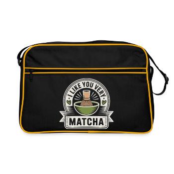 Matcha Tea Saying Green Tea Like You Very Matcha - Retro Bag - black/gold - Front