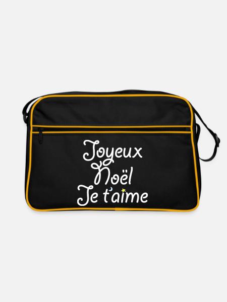 Joyeux Noël Je t'aime - Sac Retro - noir/or - Devant