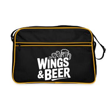 Ailes et bière - Sac Retro - noir/or - Devant