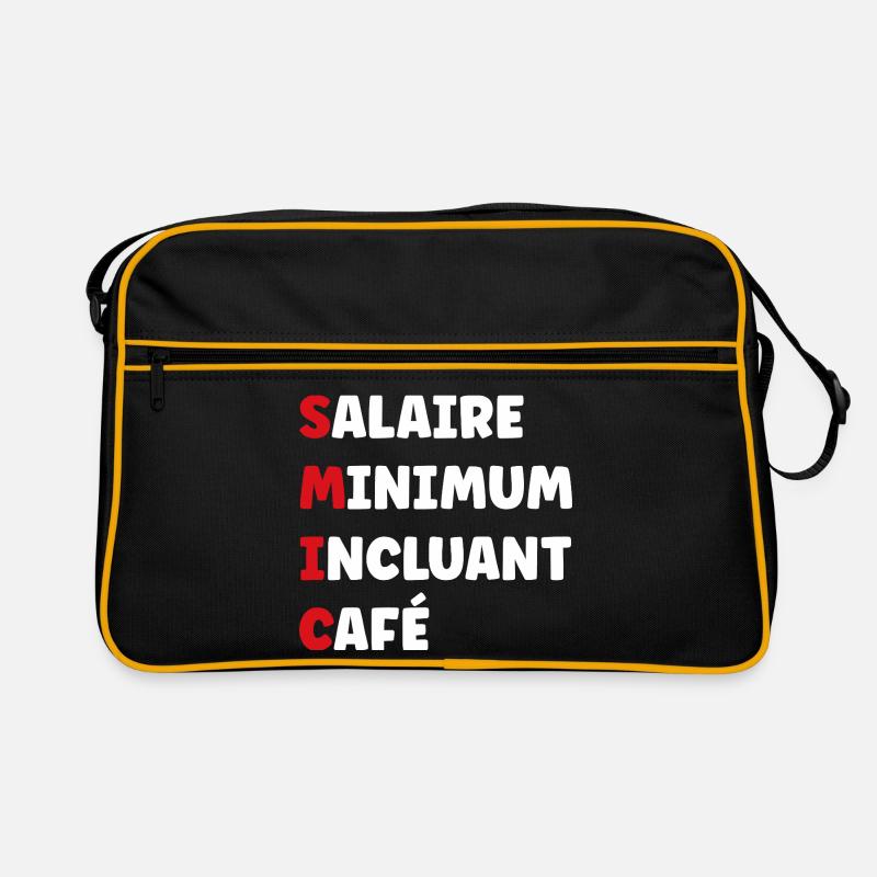 Mindestlohn einschließlich Kaffee SMIC Retro Tasche