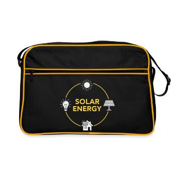 Solarenergie Kreislogo - Retro Tasche - Schwarz/Gold - Vorne