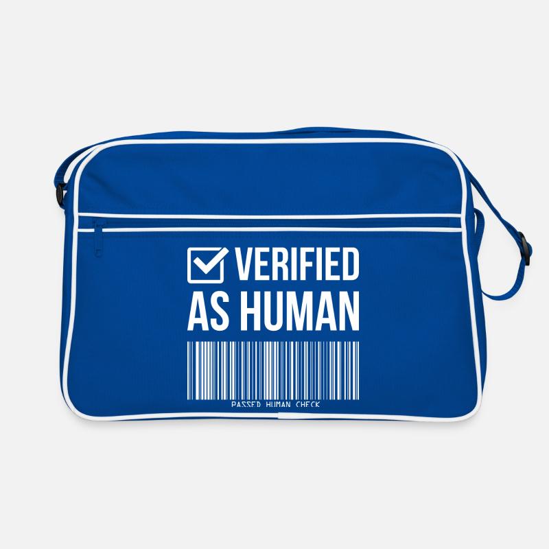 Barcode Check: Verified Human Humor Retro Bag