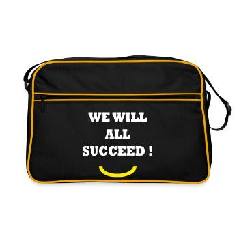 WE WILL ALL SUCCEED! - Retro Bag - black/gold - Front