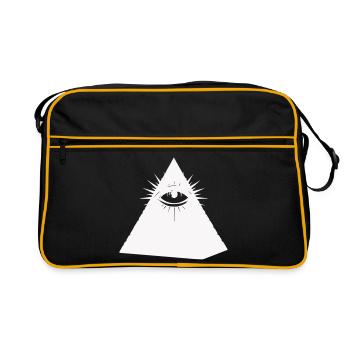 Pyramidenauge Symbol Illuminati - Retro Tasche - Schwarz/Gold - Vorne