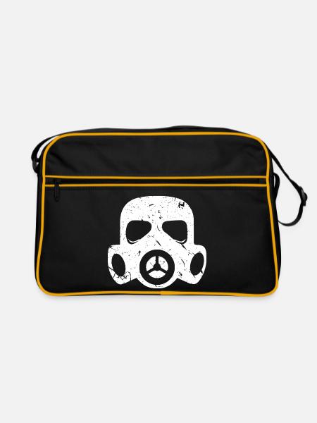 Grunge Gas Mask Nuclear Radioactive Particulate Matter - Retro Bag - black/gold - Front