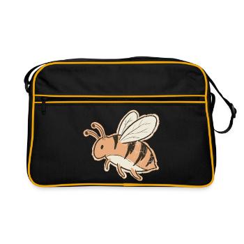 Orange Cartoon Bee Stripes Tiger - Retro Bag - black/gold - Front