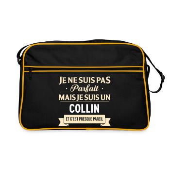 Je Ne Suis Pas Parfait Mais Je Suis Un Collin E... - Sac Retro - noir/or - Devant