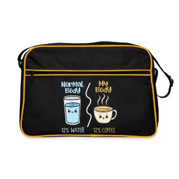 Coffee vs water 72% - Retro Bag - black/gold - Front