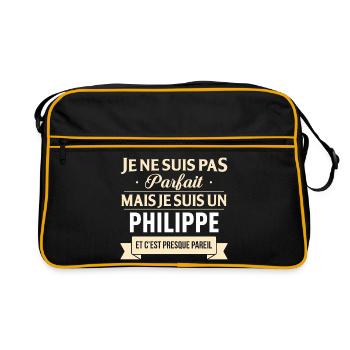 Je Ne Suis Pas Parfait Mais Je Suis Un Philippe... - Sac Retro - noir/or - Devant